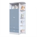 Ver imagem 2 de Guarda-Roupa de Bebê 2 Portas 2 Gavetas com Cantoneira Baby Azul