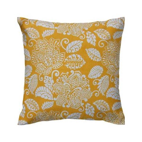 Capa de almofada VivaIN floral amarelo com branco