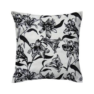 Capa de almofada VivaIN floral preta