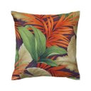 Ver imagem 1 de Capa de almofada VivaIN linho com folhas laranja