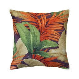 Capa de almofada VivaIN linho com folhas laranja - 1