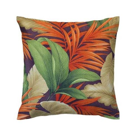 Capa de almofada VivaIN linho com folhas laranja