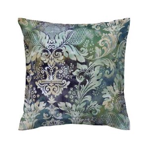 Capa de almofada VivaIN veludo verde com bege