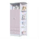Ver imagem 2 de Guarda-Roupa de Bebê 2 Portas 2 Gavetas com Cantoneira Baby Rosa/Branco
