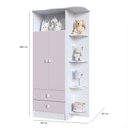 Ver imagem 3 de Guarda-Roupa de Bebê 2 Portas 2 Gavetas com Cantoneira Baby Rosa/Branco