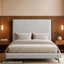 Ver imagem 2 de Cama Queen Pés Ferro Emma com Cabeceira Parise Linho Cinza Claro - Nexta Casa