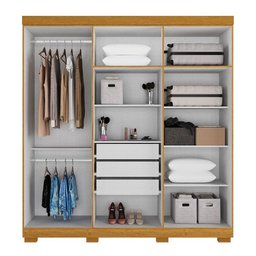 Guarda Roupa Casal 6 Portas 3 Gavetas Ágata Acp Móveis Cinamomo - 5