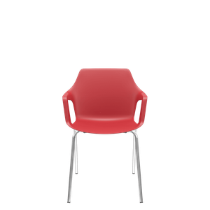 Cadeira Vesper 4 Pés Estrutura Cromada com Braços Fixos