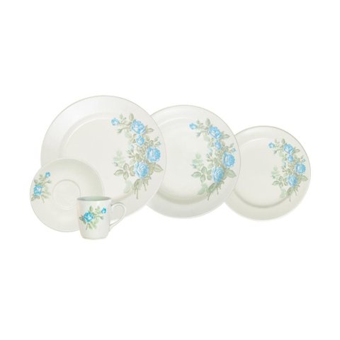Jogo de Jantar Brisa Azul 30 Peças Porcelana Schmidt
