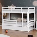 Ver imagem 1 de Treliche Infantil Eco com Grade de Proteção Madeira Maciça Branco Mobilistore