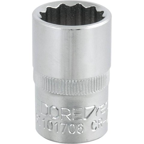 Soquete Estriado Gedore Red 17mm com Borda Serrilhada e Encaixe 1-2