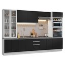 Ver imagem 3 de Armário de Cozinha Completa 340cm Branco/preto Glamy Madesa 01