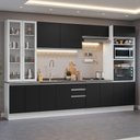 Ver imagem 1 de Armário de Cozinha Completa 340cm Branco/preto Glamy Madesa 01