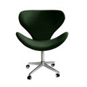 Ver imagem 1 de Poltrona Decorativa Isis Swan Base Giratória Com Rodízios Bella Decor Veludo Verde