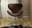 Ver imagem 2 de Poltrona Decorativa Isis Swan Base Giratória Alumínio Bella Decor Top Veludo Marrom