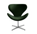 Ver imagem 1 de Poltrona Decorativa Isis Swan Base Giratória Alumínio Bella Decor Top Veludo Verde