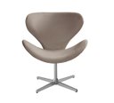 Ver imagem 1 de Poltrona Decorativa Isis Swan Base Giratória Alumínio Bella Decor Top Veludo Capucino