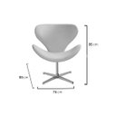 Ver imagem 3 de Poltrona Decorativa Isis Swan Base Giratória Alumínio Bella Decor Top Veludo Capucino