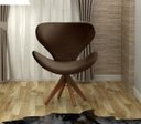 Ver imagem 2 de Poltrona Decorativa Isis Swan Base Giratória Madeira Bella Decor Top Veludo Marrom