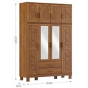 Ver imagem 4 de Guarda Roupa 8 Portas 2 Gavetas com Espelhos Cobre Imbuia - Fn