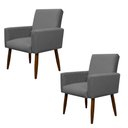 Ver imagem 1 de Kit 2 Poltronas Decorativa Nina Cadeira Escritório:cinza