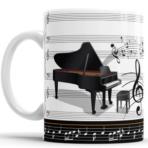 Caneca Piano Pianista Música