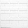 Kit 20 Placas de Revestimento Parede 3D 50x50 Auto Adesivo Tijolinho Branco - 1