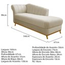 Ver imagem 3 de Diva Recamier Vanessa 160cm Lado Direito Linho - Doce Sonho Móveis RECAMIER DIVÃ RECAMIER DIVÃ NAMOR