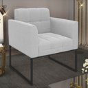 Ver imagem 2 de Poltrona para Sala Base Industrial Preto Ana Bouclé Cinza - Ibiza
