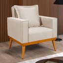 Ver imagem 1 de Poltrona para Salar de Estar Florença em Linho Cru