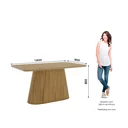 Ver imagem 3 de Mesa Olívia para 6 Lugares Tampo 160cm com Vidro Canto Arredondado Sala de Jantar Moderna