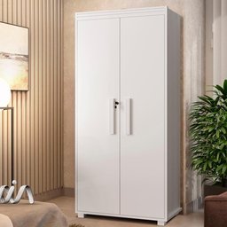Armário Multiuso com Chave e Fechadura 2 Portas Branco Liceu Shop Jm - 1