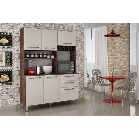 Armário Athenas com 6 Portas e 2 Gavetas:cinamomo