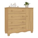 Ver imagem 2 de Cômoda Infantil 95cm 1 Porta e 4 Gavetas Dengo Multimóveis Mp4439 Madeirado