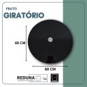 Ver imagem 2 de Centro Mesa Prato Giratório Vidro Temperado 60cm Resistente - Preto