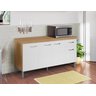 Balcão Gabinete P/ Pia Gabriela sem Tampo 150 Cm Ajl Móveis - Amêndoa/branco - 2