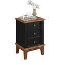 Ver imagem 3 de Mesa de Cabeceira Rústica Madeira Maciça 3 Gavetas Preto - Apaixone & Decore