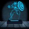 Luminária Led 3d Capitão América Heroi1 Azul - 2
