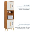 Ver imagem 4 de Paneleiro Lorena 4 Portas 1 Gaveta MDF 60cm Off White Kaiki Móveis