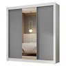Guarda-roupa Casal 3 Portas de Correr com Espelho Branco/cinza Nobre Madesa - 3