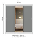 Ver imagem 4 de Guarda-roupa Casal 3 Portas de Correr com Espelho Branco/cinza Nobre Madesa