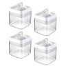 Kit 4 Potes Herméticos Acrílico Quadrado Tampa Pequeno 650ml - 2