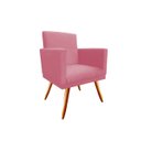 Ver imagem 2 de Poltrona Decorativa Bia Suede Rosa Pés Madeira Ms Decor