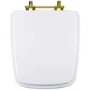 Ver imagem 1 de Tampa de Vaso Laqueado Suite Branco para Bacia Incepa com Ferragem Dourada