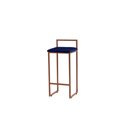 Ver imagem 1 de Banqueta Alta Decorativa Pietra em Suede com Armação Dourada - Azul Marinho