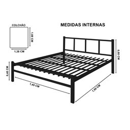 Cama Casal 1,40 Int. de Tubolar/aço Alojamento - 2