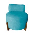 Ver imagem 2 de Poltrona Decorativa Mônaco Suede Azul Turquesa