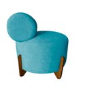 Ver imagem 3 de Poltrona Decorativa Mônaco Suede Azul Turquesa