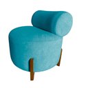 Ver imagem 1 de Poltrona Decorativa Mônaco Suede Azul Turquesa