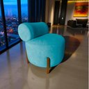 Ver imagem 7 de Poltrona Decorativa Mônaco Suede Azul Turquesa